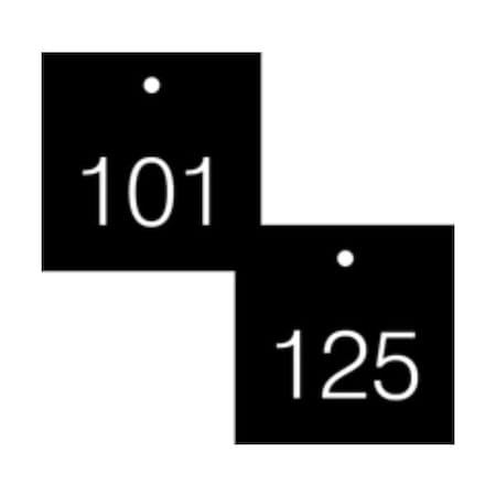 Accuform Engraved Numbered Tags, HS-Laminate, 3 in W, 25 PK TDG374BK